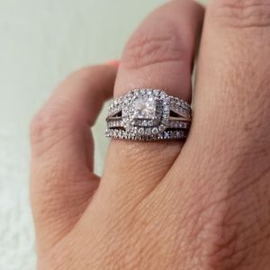 Engagement Ring and Wedding Bands